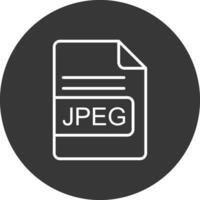 jpeg archivo formato línea invertido icono diseño vector