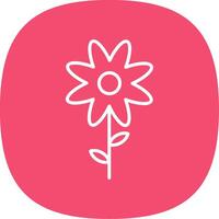 Flower Line Curve Icon Design vector