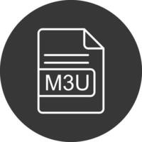 M3U File Format Line Inverted Icon Design vector