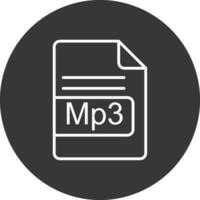 Mp3 File Format Line Inverted Icon Design vector