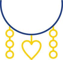 Necklace Line Two Colour Icon Design vector