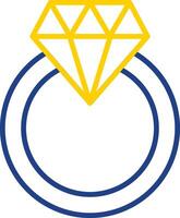 Diamond Ring Line Two Colour Icon Design vector