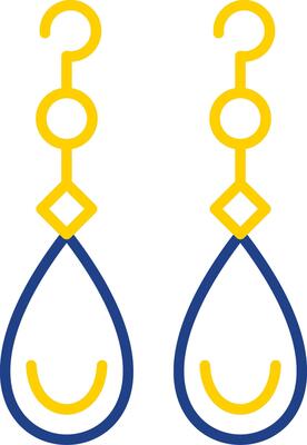 Earrings Line Two Colour Icon Design