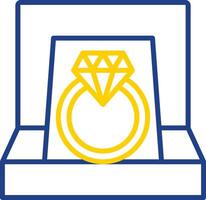 Diamond Ring Line Two Colour Icon Design vector