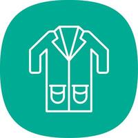 Lab Coat Line Curve Icon Design vector