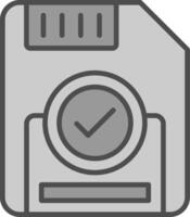 Disk Line Filled Greyscale Icon Design vector