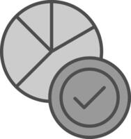Pie Chart Line Filled Greyscale Icon Design vector