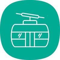 Cableway Line Curve Icon Design vector