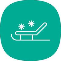 Sled Line Curve Icon Design vector