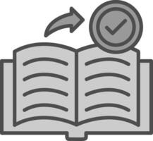 Book Line Filled Greyscale Icon Design vector