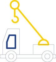 Crane Truck Line Two Colour Icon Design vector