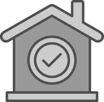 House Line Filled Greyscale Icon Design vector
