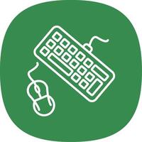 Keyboard And Mouse Line Curve Icon Design vector