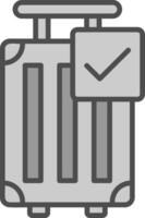 Luggage Line Filled Greyscale Icon Design vector