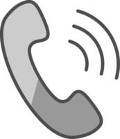 Phone Call Line Filled Greyscale Icon Design vector