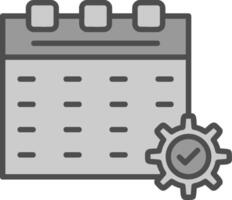 Calendar Line Filled Greyscale Icon Design vector
