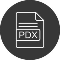 pdx archivo formato línea invertido icono diseño vector