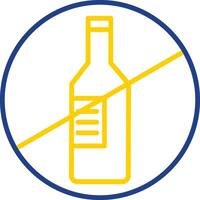 No Alcohol Line Two Colour Icon Design vector