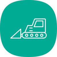 Bulldozer Line Curve Icon Design vector