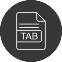 TAB File Format Line Inverted Icon Design vector