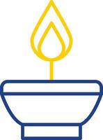 Oil Lamp Line Two Colour Icon Design vector