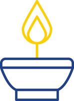 Oil Lamp Line Two Colour Icon Design vector