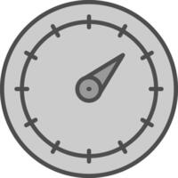 Pressure Gauge Line Filled Greyscale Icon Design vector