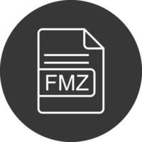 FMZ File Format Line Inverted Icon Design vector