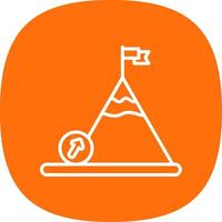 Boulder Line Curve Icon Design vector