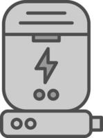 Dock Line Filled Greyscale Icon Design vector