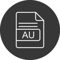 AU File Format Line Inverted Icon Design vector