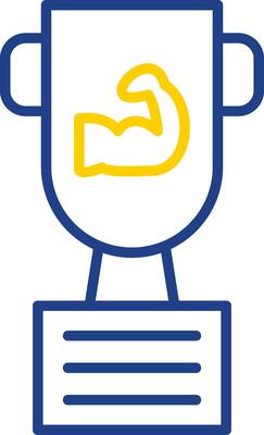 Trophy Line Two Colour Icon Design