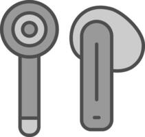 Earbud Line Filled Greyscale Icon Design vector