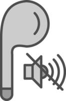 Earbud Line Filled Greyscale Icon Design vector