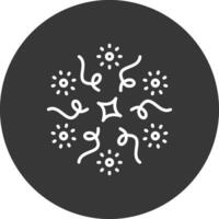 Firework Line Inverted Icon Design vector