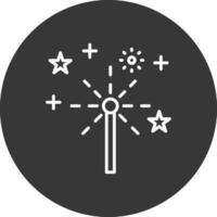 Sparkler Line Inverted Icon Design vector