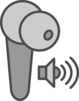 Earbuds Line Filled Greyscale Icon Design vector