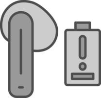 Earbud Line Filled Greyscale Icon Design vector