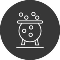 Cauldron Line Inverted Icon Design vector