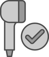 auricular línea lleno escala de grises icono diseño vector