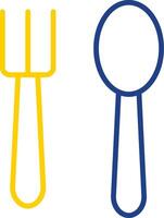 Spoon And Fork Line Two Colour Icon Design vector