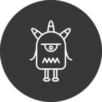Monster Line Inverted Icon Design vector