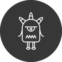 Monster Line Inverted Icon Design vector