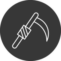 Scythe Line Inverted Icon Design vector