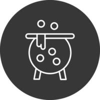 Cauldron Line Inverted Icon Design vector