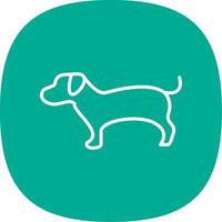 Dog Line Curve Icon Design vector