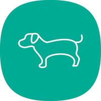 perro línea curva icono diseño vector