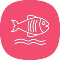 Flounder Line Curve Icon Design vector