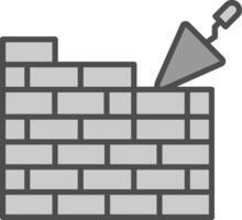 Brickwall Line Filled Greyscale Icon Design vector