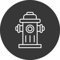 Fire Hydrant Line Inverted Icon Design vector